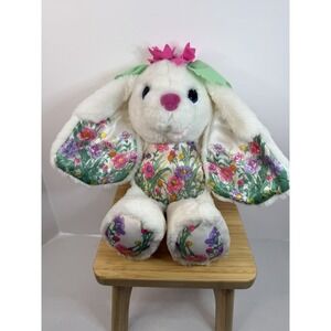 1992 Peppermint Rose Candy Blossoms Coconut Carnation White Plush Bunny -‎ Rare